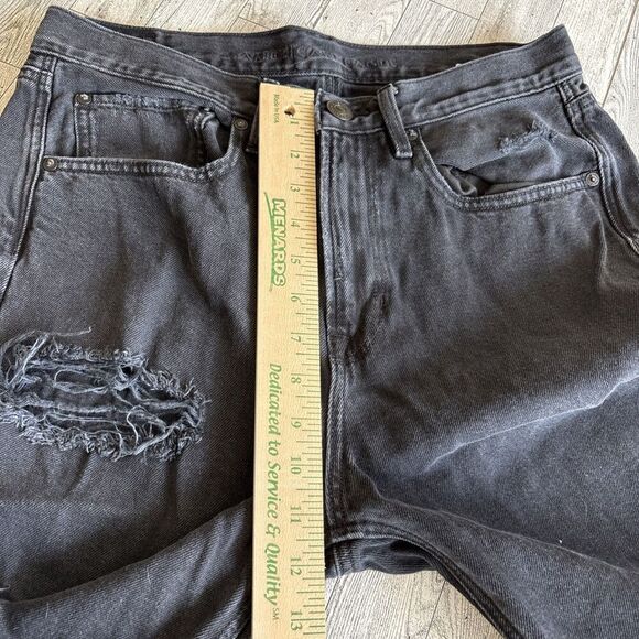 American Eagle Jeans AE Ripped 90’s Boyfriend SZ 6 Regular Women’s Black - Picture 9 of 10